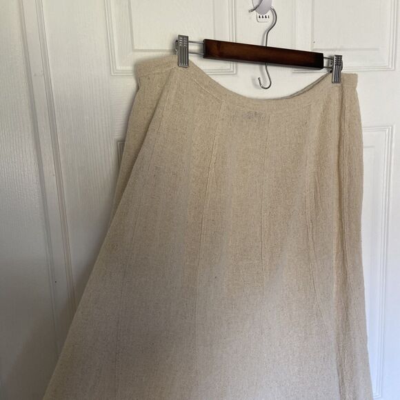 sacred threads XL 16 elastic drawstring waist cotton cream floral aplique skirt - Picture 8 of 8